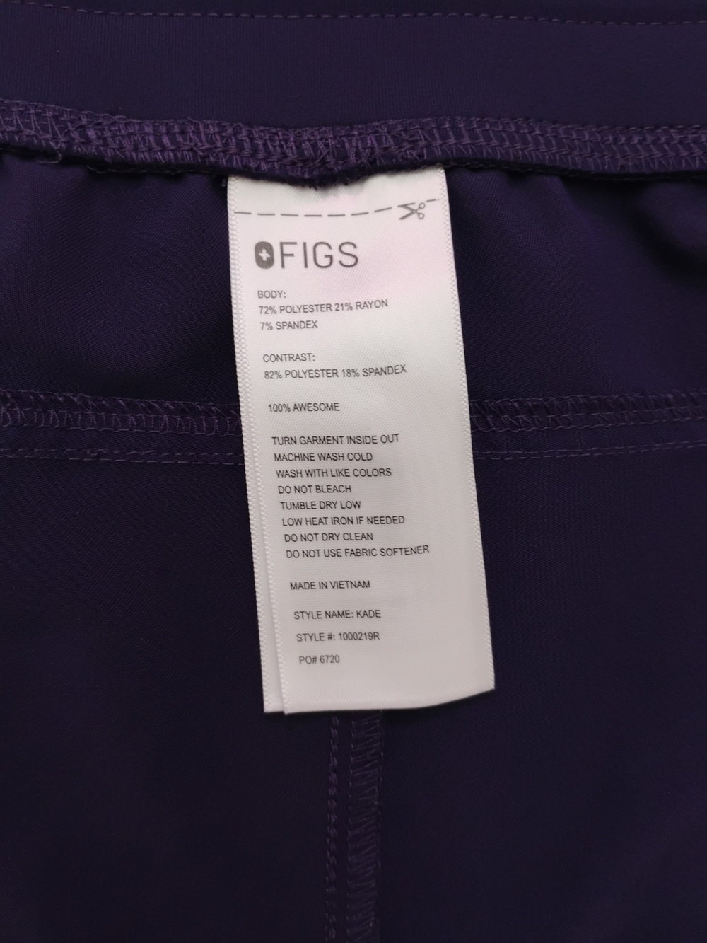 Figs Purple Jam Kade Cargo Scrub Pant - Picture 4 of 4